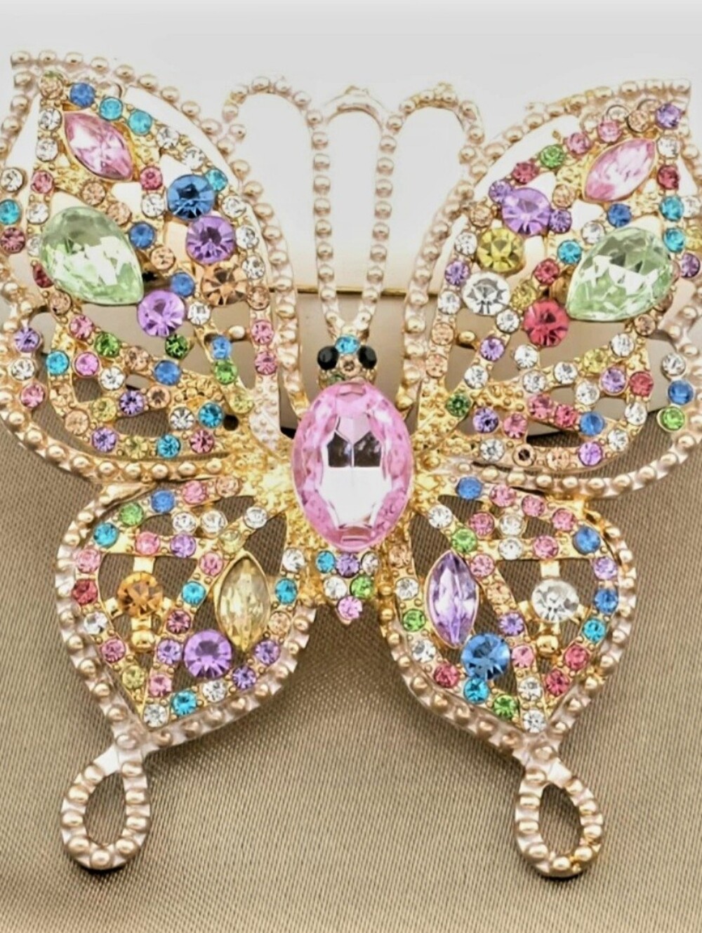 Rhinestone Multicolor Butterfly Brooch
